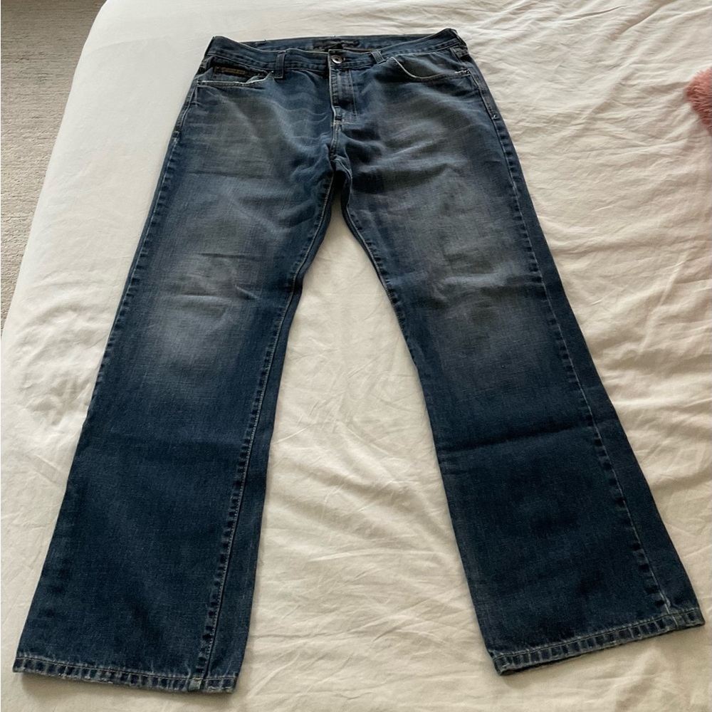 Mens Calvin Klein Jeans Slim Boot 36 x 32 - Medium/Dark Wash Distressed